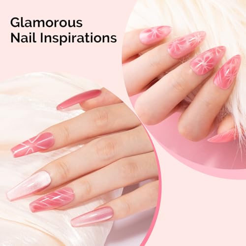 Image of MelodySusie Nail Magnet Set, 21PCS Cat Eye Gel Nail Polish Magnets, Round Square Double Ended Magnet Stick, Cat Eye Magnet for Nails, Strong Magnetic Nail Polish Magnets Nail Design Tools