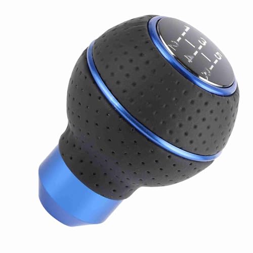 Gear Shift Knob Aluminium Alloy Leather Manual Car Accessory for Comfortable Control Vehicles (B (Blue))