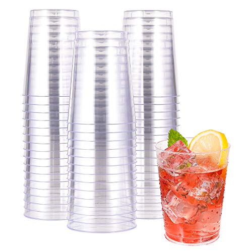 JOLLY CHEF 10 oz Clear Disposable Plastic Cups 50 Pack, Clear Plastic Cups Tumblers, Heavy duty Party Glasses, Disposable Cups for Wedding, Thanksgiving,Halloween,Christmas Party by JOLLY CHEF - Used condition - US$17.73