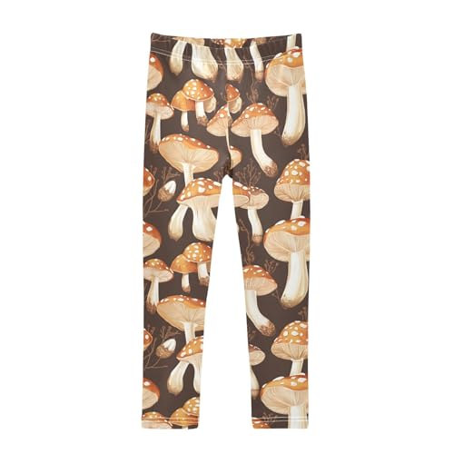 Beautiful Mushroom Girls Leggings Soft Stretch Workout Yoga Dance Pants for Kids Casual Tights