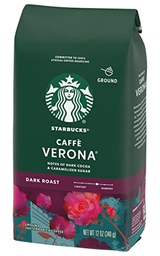 Image of Starbucks Caffe Verona Coffee, Dark, Ground, 12-Ounce Bags (Pack of 3)