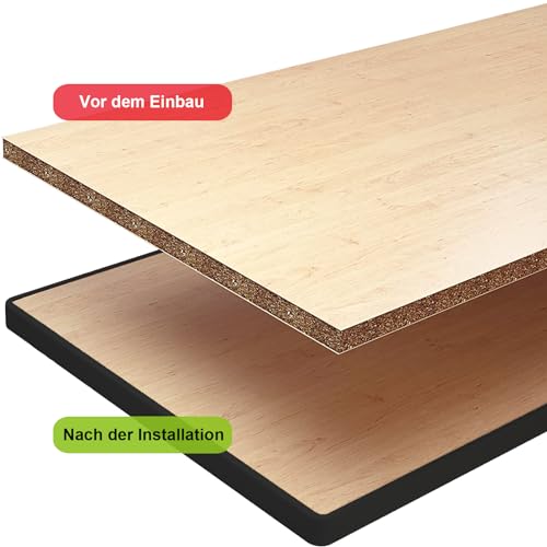 5M U-Form Selbstklebend Möbelkantenband, 20 mm, Schwarz Flexible TPE Faltbarer Kantenschutz, Umleimer Furnierklebeband, Kein Aufbügeln, für Tisch, Schrank Schutz&Reparatur