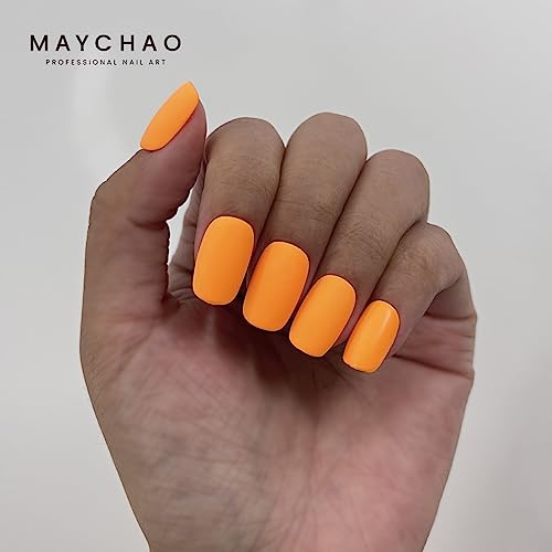 MAYCHAO 15ML Gel Nail Polish 1Pc Neon Bright Orange Gel Polish Soak Off UV LED Nail Polish Nail Art Starter Manicure Salon DIY at Home, 0.5 OZ