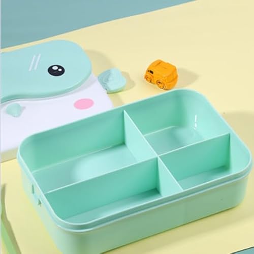 Marmita Lancheira Louch Infantil Bento Com 4 Divisórios Colher e Carfo (VERDE)
