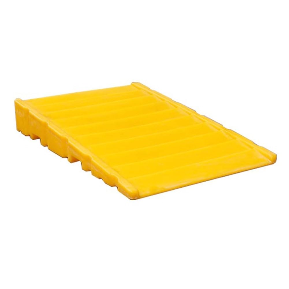 Odporna na zalanie taca na zbiornik oleju z rampą – szczelna platforma paletowa (80 x 30 x 120 cm) – modułowa plastikowa rampa do łatwego zarządzania rozlaniem i czyszczeniem