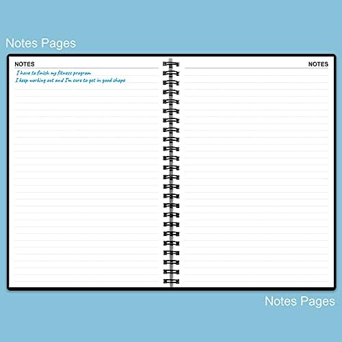 Workout Log for Women & Men - A5 Fitness Planner/Journal to Track Weight Loss, Workout Journal for GYM, Bodybuilding Progress - Daily Health & Wellness Tracker, Black