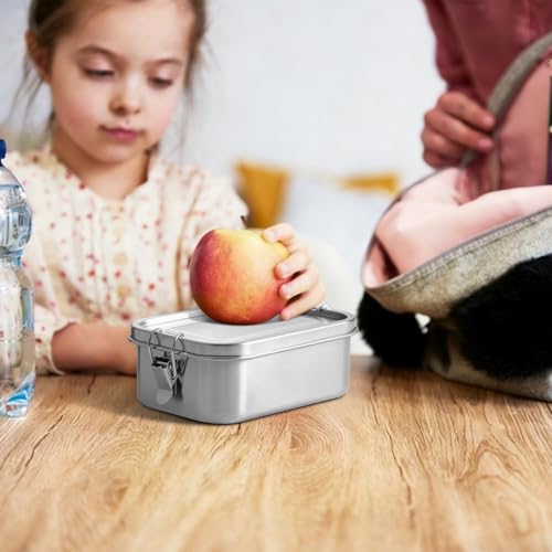 GOLDEN KEY Stainless Steel Bento Box for Kids - 27oz/0.8L, BPA Free Leakproof Lunch Box with 3 Compartments, for School & Eating Out, Freezer & Dishwasher Safe(Green) by GOLDEN KEY - Used condition - Image 7