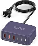 Picture of 100W 6 in 1 USB Charger, 50% Smaller Charging Station for Multiple Devices
