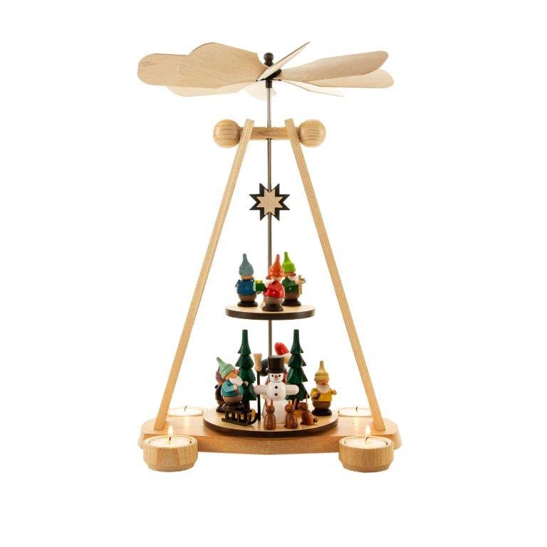 Pyramide avec nains de Noël 2 étages Rudolphs Schatzkiste bois