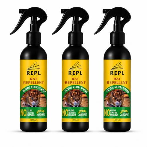 Image of Repl Rat Repellent Spray For Car & Home -(250x3) ml | 100% Natural Oils Based Rat Spray For Car Engine And Interior | Not Rat Killer But Rat Repellent For Home | 30 Days Long Bike & Car Rat Protector