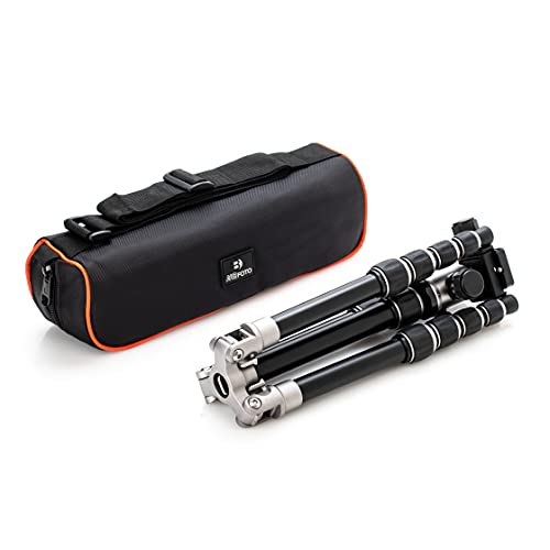 Benro Mefoto Backpacker Travel Tripod, Ballhead And Monopod In Titanium, 0 Series Aluminum Legs, 4 Leg Sections, Twist Leg Locks, Padded Carrying Case (Bmbpattn) #TOP5