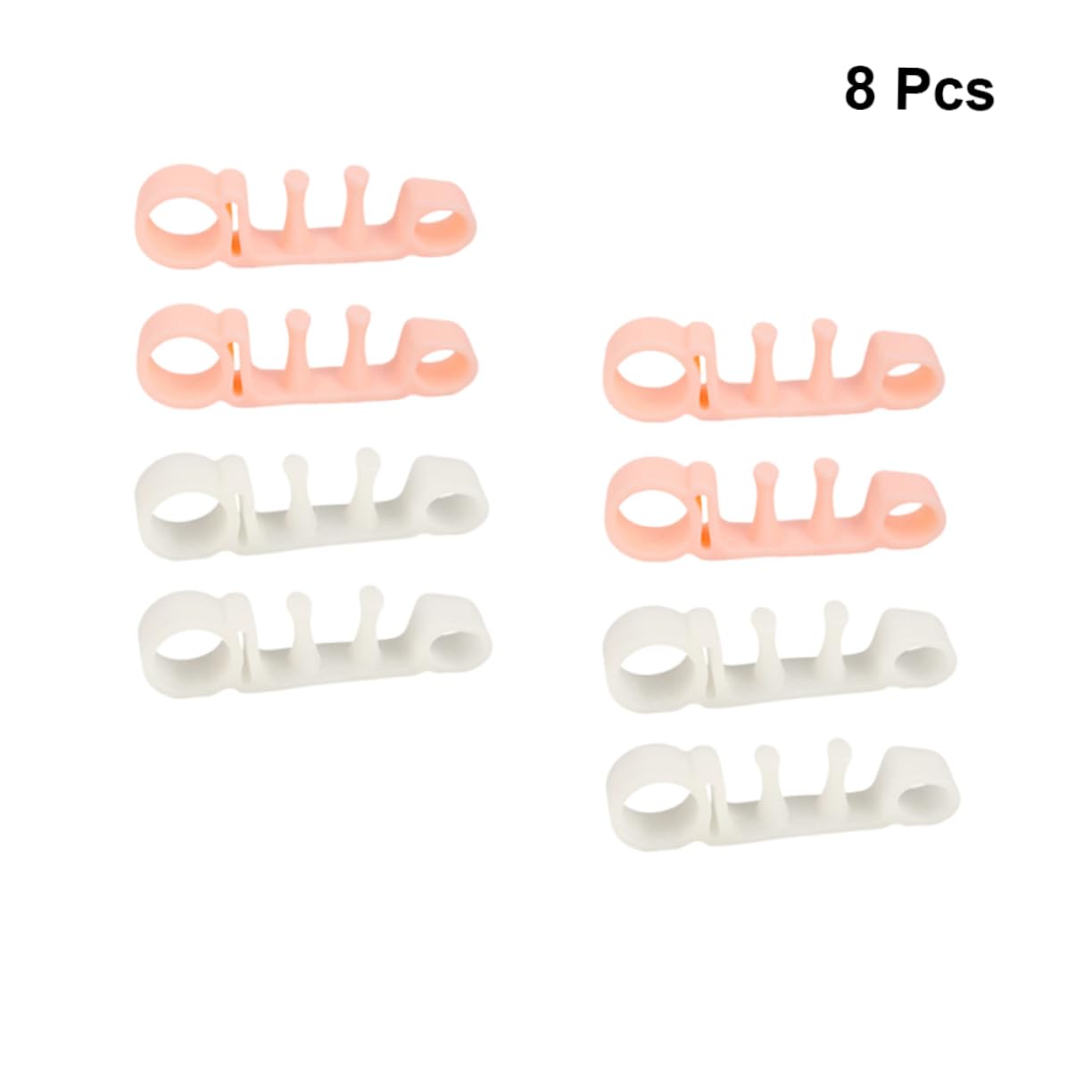 2Pairs Toe Separators Comfortable Toe Correcting Pads for Bunion Relief White Skin Color Flexible Material for Men Women Relief and Corrective Support