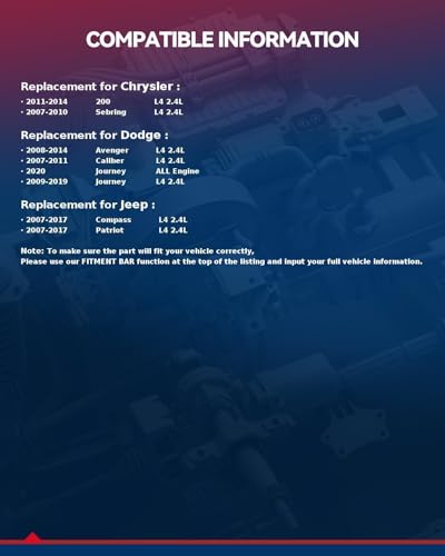 Image of KAX HS26332PT Head Gasket Set & Bolts Fit for Dodge Avenger 2008-2014, Jeep Patriot Compass 2007-2017, Journey 2009-2020, for Chrys-ler 200 2011-2014, Sebring 2007-2010, Caliber 2007-2011, 2.4L Engine
