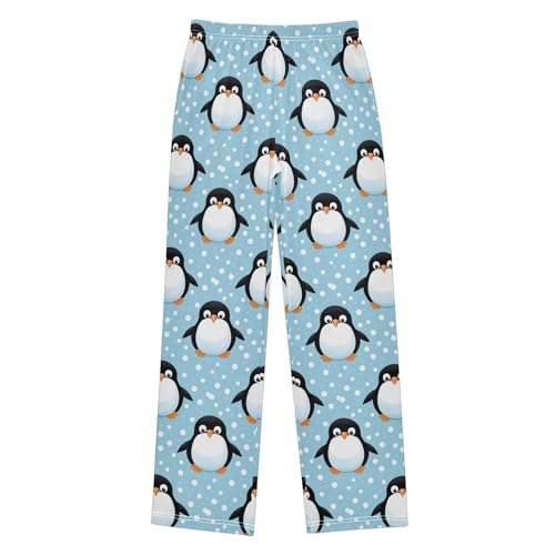 Cute Penguin Long Pajama Pants Elastic Waist PJ Bottoms with Pockets S A1129932
