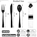 Supernal 120 Pack Black Plastic Silverware,Rolled Silverware Disposable,Pre Wrapped Cutlery Set with Napkin,Plastic Utensils Heavy Duty, Rolled Black Cutlery
