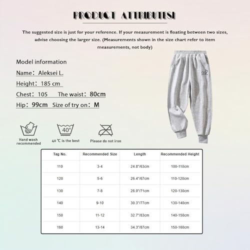 Kids Boys Girls Athletic Jogger Pants Elastic Waistband Sports Active Sweatpants Pants for Workout Running3