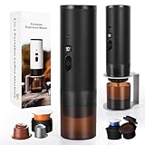 LAMA Tragbare Kaffeemaschine Elektrische Espressomaschine mit Kaffee Tropfständer 20Bar Mini Kapselmaschine,Kompatible mit Kaffeekapseln Kaffeepulver, Sofortiges Aufwärmen für Camping Auto Reise, Grau