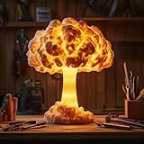 Mushroom Cloud Table Lamp,3D Mushroom Cloud Nuclear Blast Lamp,Creative Desk Atmosphere Light for Home Decor, Unique Handmade Resin Lamp for Bedroom, Desk & Creative Gifts (1)