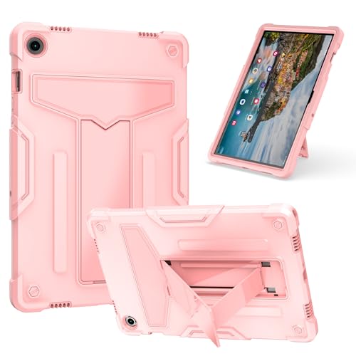 Coque Samsung Galaxy Tab A9 Plus antichoc rose avec béquille intégrale pour protection enfant