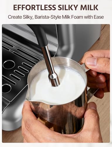 Aptliton Bean to Cup Coffee Machine - Coffee Maker with Grinder and Milk Frother, 15 Bar Italian Pump - Barista Express with 2 Capacity Options for Espresso, Cappuccino & Latte (18 Bar) - Image 3