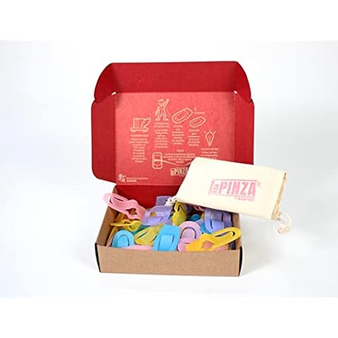 Sanfor | Anti-Branded Clothes Clips | 48 Units | 24 x 75 x 40 mm, 24 x 59 x 30 mm Clothes Clips | Multi-Purpose | 3 kg Resistance | Multi-Coloured Tongs Cover