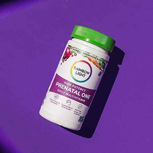 Rainbow Light Prenatal One Multivitamin, Folic Acid, Calcium, & Vitamin D, Gluten Free, Supports from Conception to Postnatal, Clinically Proven Absorption