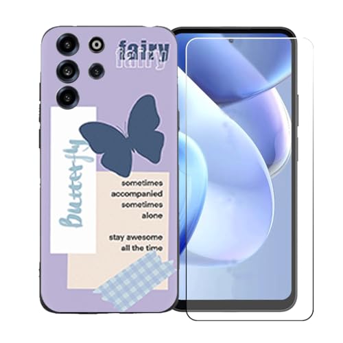 LCEHTOGYE �K�p Doogee B10 Pro +�����K���X�X�N���[���v���e�N�^�[�p�P�[�X�A�K�p Doogee B10 Pro (6,63")�ƌ݊����̂���u���b�N�\�t�gTPU�V���R���Q���P�[�X�ی�J�o�[ LLM46
