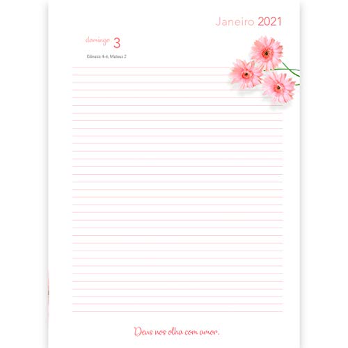 Agenda semanal 2021 - Pão Diário - Capa Flores (15x21cm)