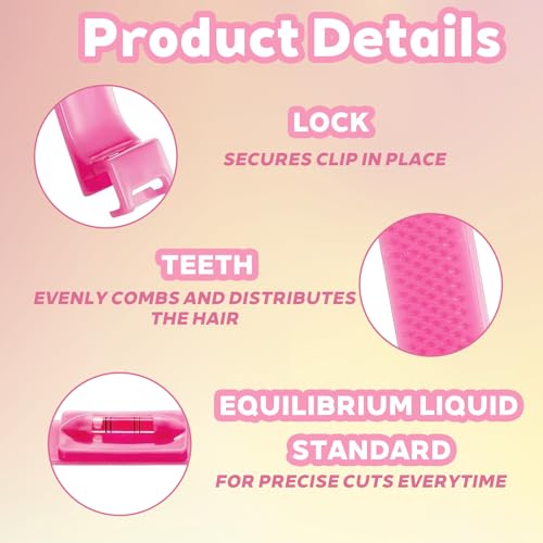 10Pcs Hair Cutting Tool, Hair Cutting Kit with Split End Trimmer, DIY Home Hair Styling Set for Layers, Bangs, Ends, Durable Plastic Hair Tools for Women, Men, Kids, Includes Clips, Combs & Sponge - Image 4