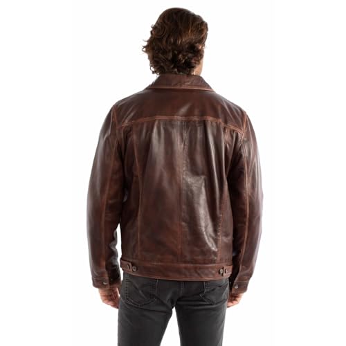 Jacket, Western Leather Jean Jacket - Style 10552