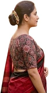 Nabamita Clothes Pure Cotton Ajrakh Printed Round Neck Blouse| Comfortable, Breathable, Lightweight, Skin Friendly Price In India