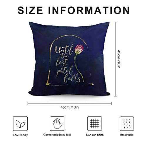 Pleinaira Until The Last Petal Falls Pillow Home Decorative Throw Pillow Cases For Sofa Couch Bed Cushion Cover Throw Pillow Covers 18X18 Inches Pillowcases, One Size #TOP1