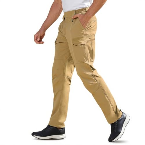 Cargo Pants for Men Straight Leg Water Resistant Pant Casual Loose Fit Running Outdoor Hiking Trouser with Pockets2