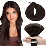 Elailite Tape in Hair Extensions Human Hair Real Human Hair 10 Pcs Invisible Thin Type - Seamless Skin Weft Remy Hair Extension (#2 Dark Brown, 12 Inch-10g)
