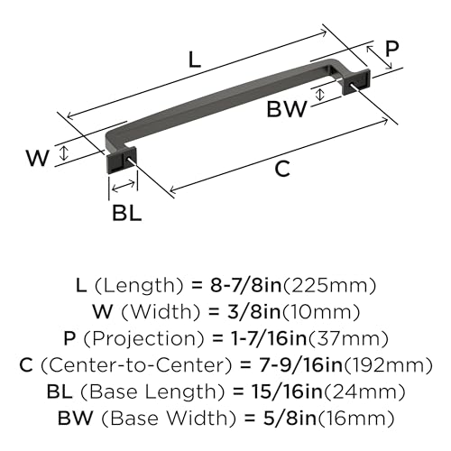 Amerock Westerly 7-9/16 inch (192mm) Center-to-Center Black Bronze Cabinet Pull, BP53723BBR by Amerock - Image 3