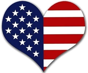 Heart Shaped American Flag 3M Reflective Sticker| USA Made Decal