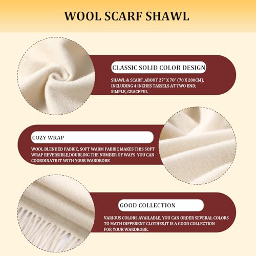 Wool Shawl Wraps for Women Winter Scarf Thick Travel Wrap Shawls Warm for Cold Weather Scarves for Men4