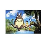 ZXZHE My Neighbors Poster Totoro Anime Movie Canvas Modern Poster Wall Art Prints Paintings Living Room Bedroom Decor Unframe 12x18inch(30x45cm)