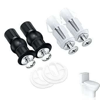 Toiletbril bevestigingsschroeven, 4 stuks, bovenafteschroef, schroeven voor toiletbril, universele wc-bril, bevestigingsset, uitbreidingsbouten van rubber