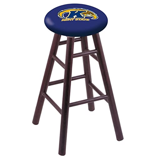 Holland Bar Stool Co. Oak Extra Tall Bar Stool in Dark Cherry Finish with Kent State Seat by The