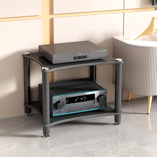 Meuble audio à 4 niveaux : tour stéréo robuste et support multimédia d'angle