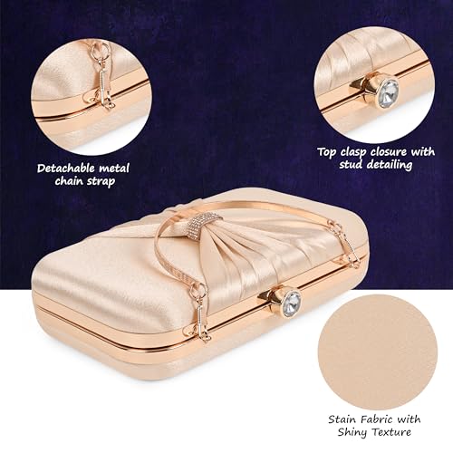 ADISA bow formal party clutch with gold chain for women and girls - Image 5