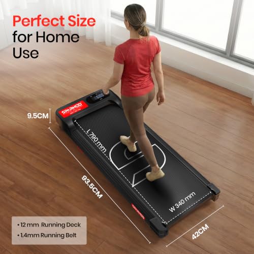 Image of Sparnod Fitness STH-3001 Walking Pad for Home Use, 2.5 HP Motor 1-6 km /h Speed, Manual Incline 2 Levels, LED Display for Time, Distance, Speed & Calories, Compact Treadmill, 90kg Max Weight