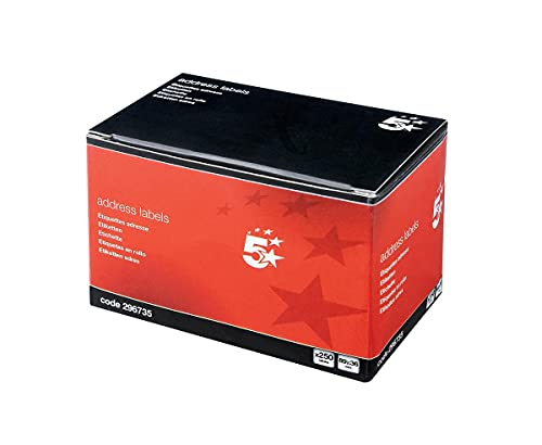 Image of 5 Star Office Address Labels 89x36mm on Continuous Roll [250 Labels]