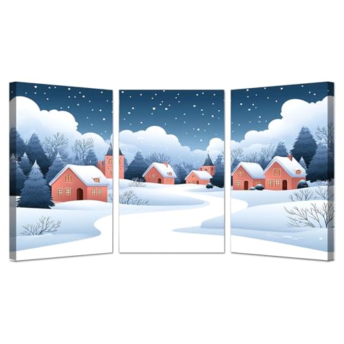 Tableau Paysage Arbre pour habiller un grand mur vide de salon avec un lot de posters Hiver