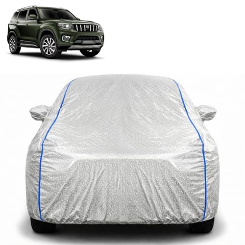 Image of Waterproof Car Cover for Mahindra Scorpio N | All Weather Protection | UV Resistant & Dustproof | Soft Cotton Lining to Prevent Scratches | Triple Stitched with Mirror Pockets & Elastic Hem