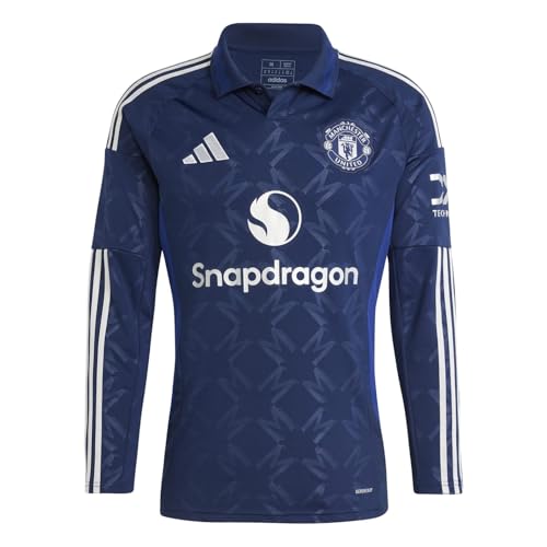 adidas Mens Manchester United Away Long Sleeve Shirt Adults Blue L