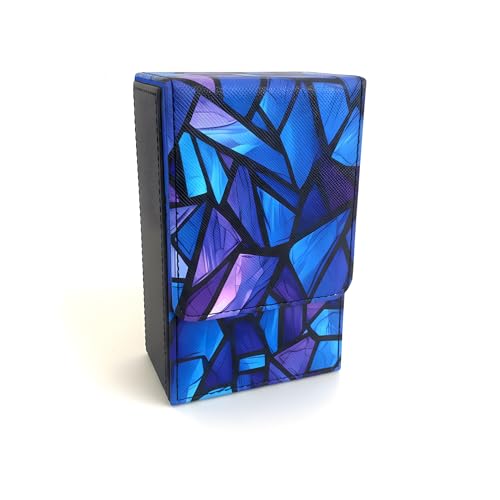 Boltquan Porte-cartes de tarot blanc nacré avec intérieur bleu clair – Étui rabattable avec fermeture magnétique – Convient aux jeux de tarot standard – Dimensions extérieures : 14 x 8,5 x 5,1 cm