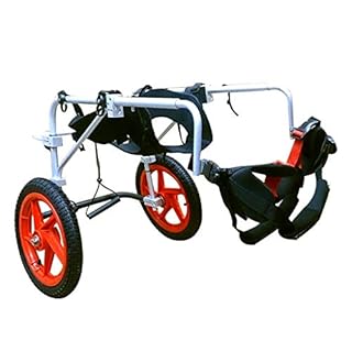 KHUY Carrello Cani Disabili Taglia Grande per Cani Anziani Cani Wheel Carrellino Cane Disabile Sedie Pedica Gambe Posteriori Riabilitazione, Walkin Wheels Aiuta I Cablaggi (Size : Large A)