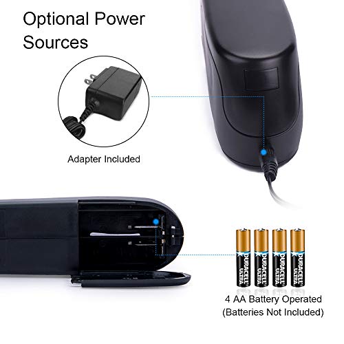 CNASA Heavy Duty Electric Stapler, Portable Full Strip Staple Capacity 20 Sheets Jam-Free for Office,Professional,Classroom School and Home Use,Black Battery Operated or AC Adapter（Included） - Thumbnail 2